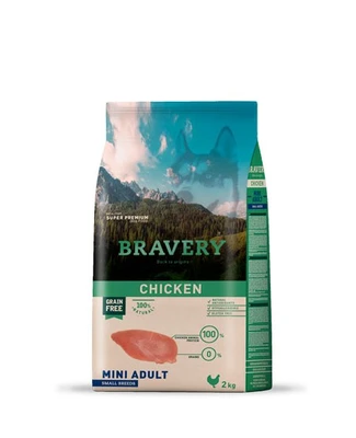 ברייברי בוגר כלב מיני עוף 2 ק"ג